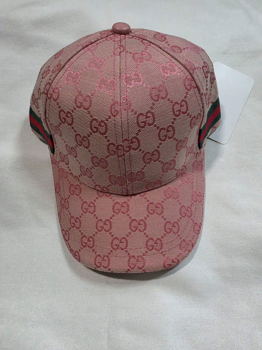 Pink Monogram Hat with Green and Red Accent